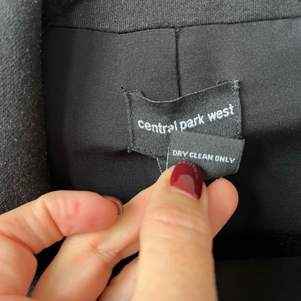 Central Park West - Black Blazer - Gold Zipper Detail at Waist - Size Small - Picture 6 of 9